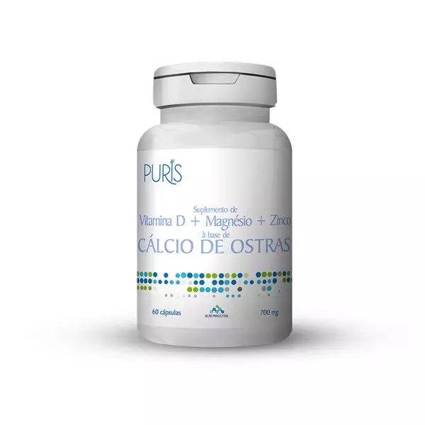 Mostrar detalhes para Calcio De Ostra 700Mg + Mg/Zn/Vit D 60Cap Puris Imagem de Calcio De Ostra 700Mg + Mg/Zn/Vit D 60Cap Puris