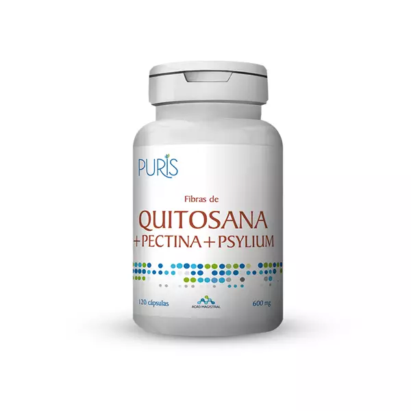 Mostrar detalhes para Quitosana Pectina Psylium 600Mg 120Cap Puris Imagem de Quitosana Pectina Psylium 600Mg 120Cap Puris